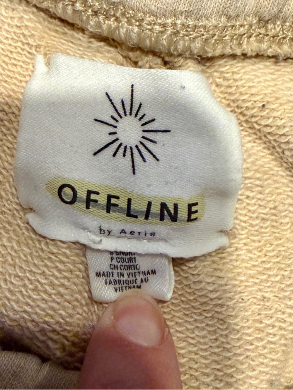 aerie Cream Elastic-Waist Sweatpants - Picture 2 of 3
